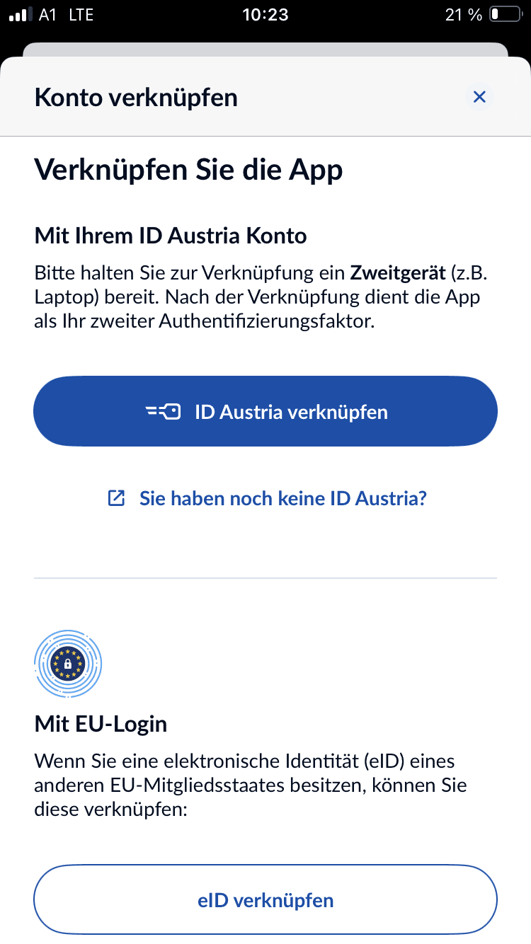 ID Austria verknüpfen